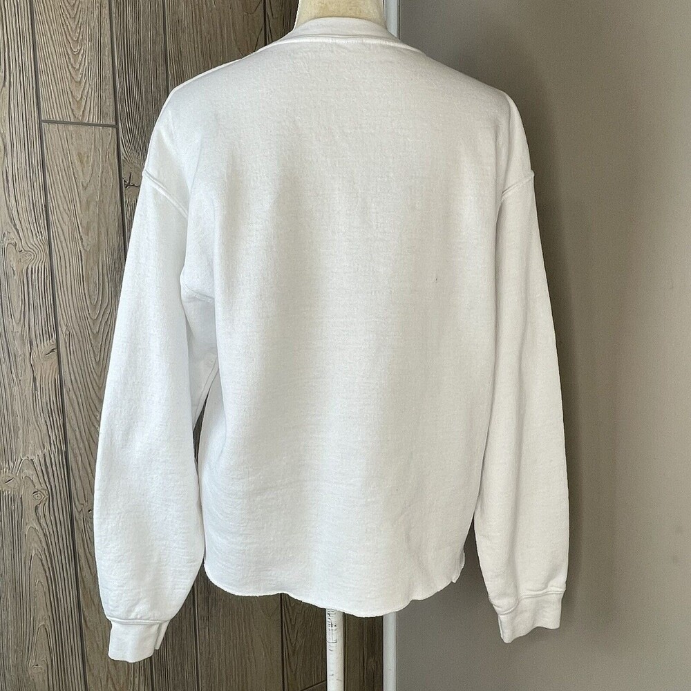 Women Cropped Sweater Crew Neck Size M white off ivory - Picture 8 of 13